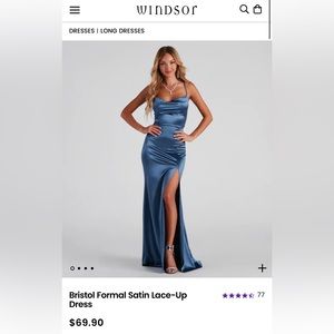 Windsor - Bristol Formal Satin Lace Up Dress